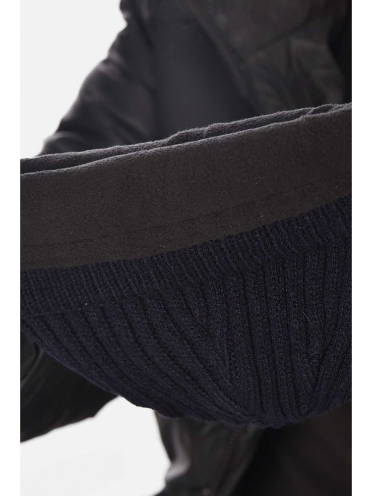 Шапка чоловіча з підворотом на флісі темно-синього кольору 209364C