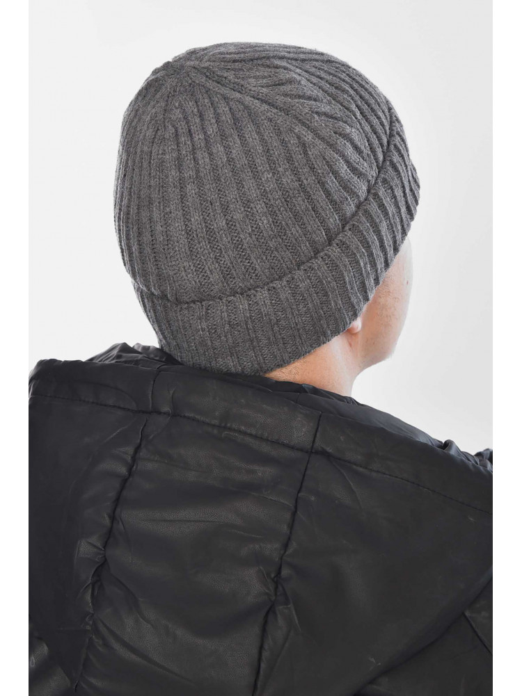 Шапка чоловіча на флісі сірого кольору 209365C