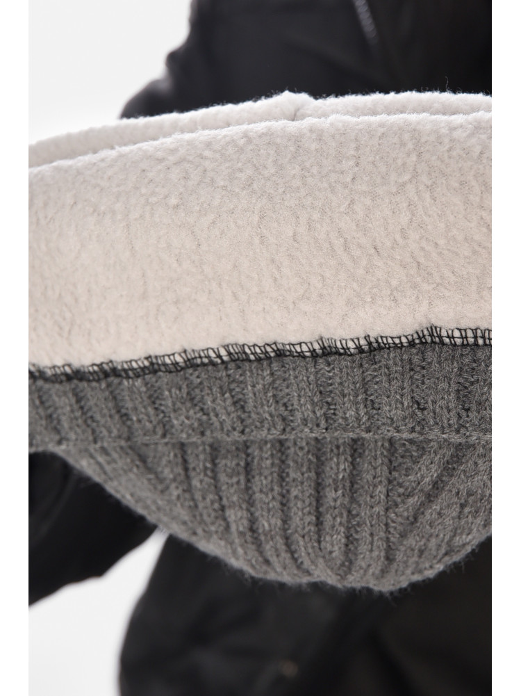 Шапка чоловіча на флісі сірого кольору 209365C