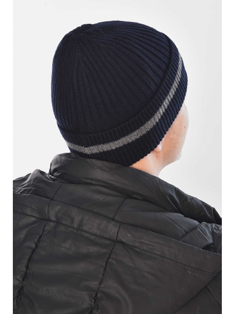 Шапка чоловіча на флісі темно-синього кольору 209366C