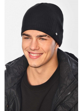 Шапка чоловіча на флісі чорного кольору 209367C