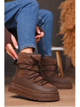 Дутики женские на меху коричневого цвета VAM355-1E 209372C