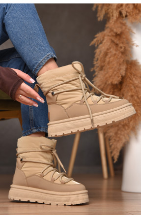 Дутики жіночі на хутрі бежевого кольору VAM355-1G 209373C