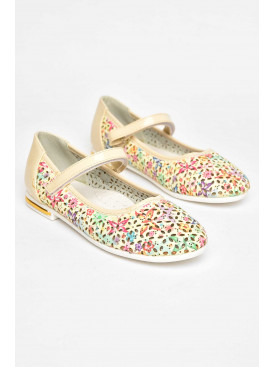 Балетки детские для девочки бежевого цвета 129-8 209379C Балетки детские для девочки бежевого цвета 129-8 209379C