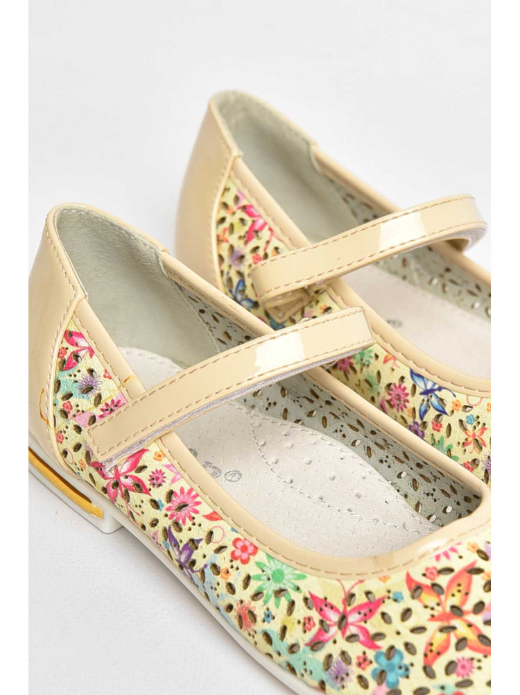 Балетки детские для девочки бежевого цвета 129-8 209379C