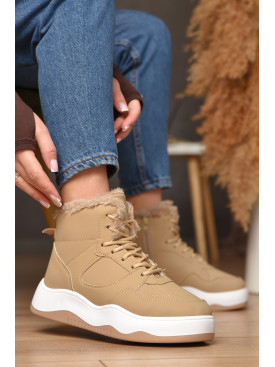 Кроссовки зимние женские бежевого цвета К961-2 209380C