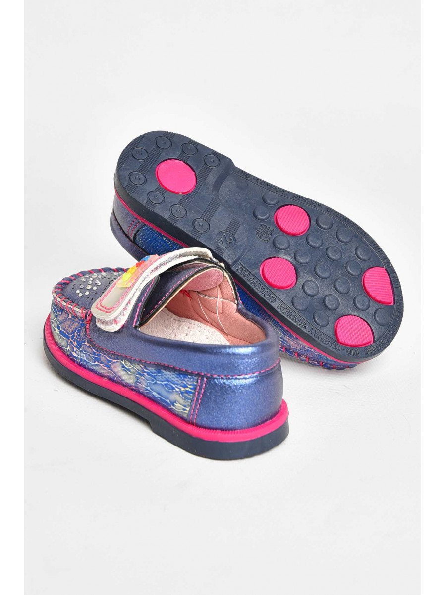 Мокасини дитячі для дівчинки темно-синього кольору 18303-7 209381C