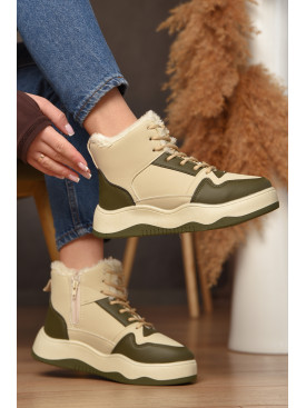 Кроссовки зимние женские бежевого цвета К960-3 209383C Кроссовки зимние женские бежевого цвета К960-3 209383C