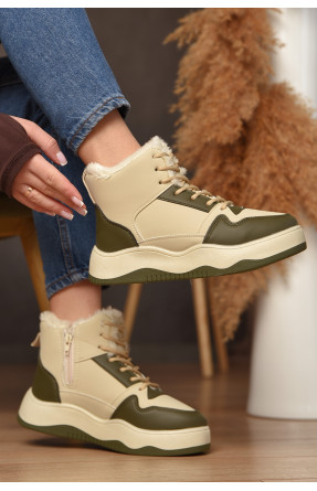 Кросівки зимові жіночі бежевого кольору К960-3 209383C