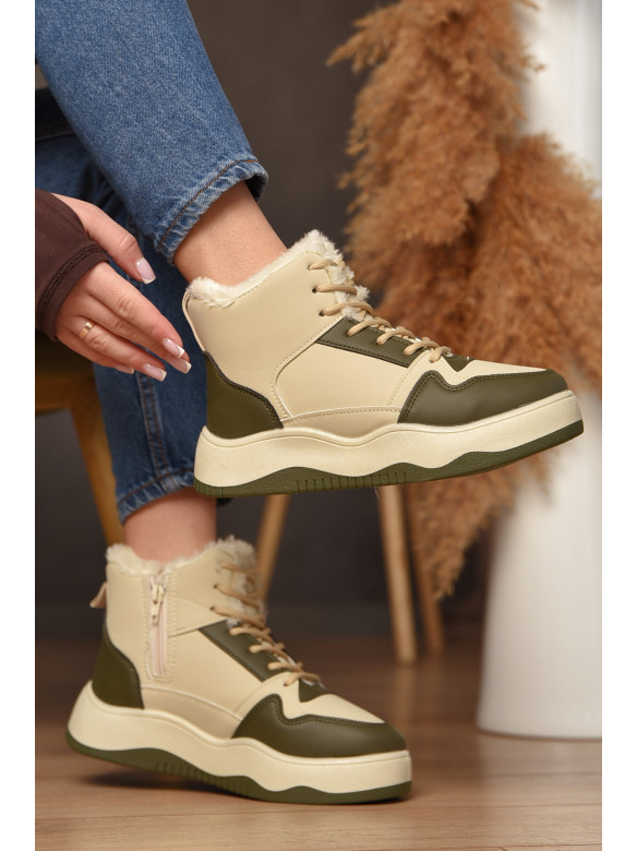 Кросівки зимові жіночі бежевого кольору К960-3 209383C