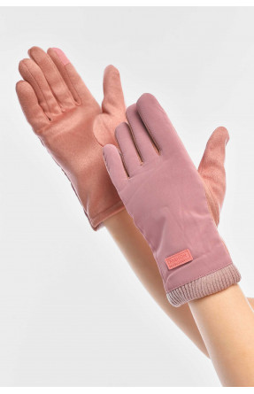 Перчатки женские на евромеху сенсорные розового цвета 204 209385C