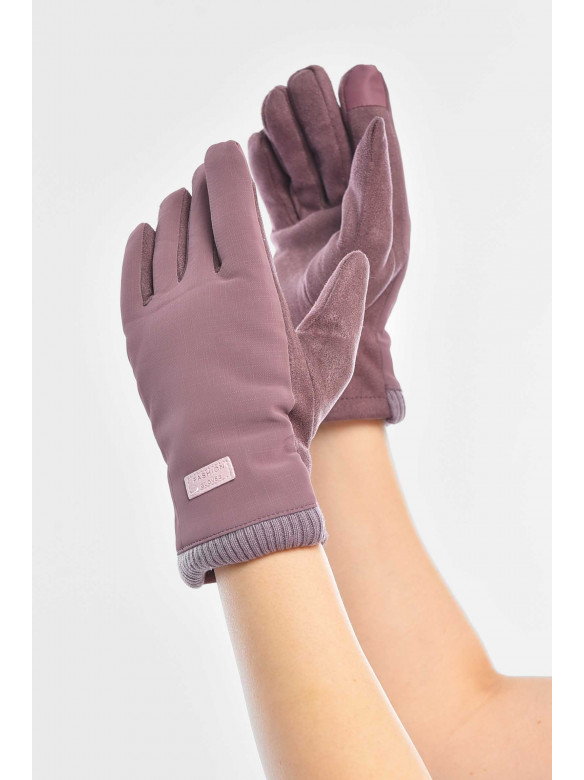 Перчатки женские на евромеху сенсорные темно-розового цвета 204 209386C