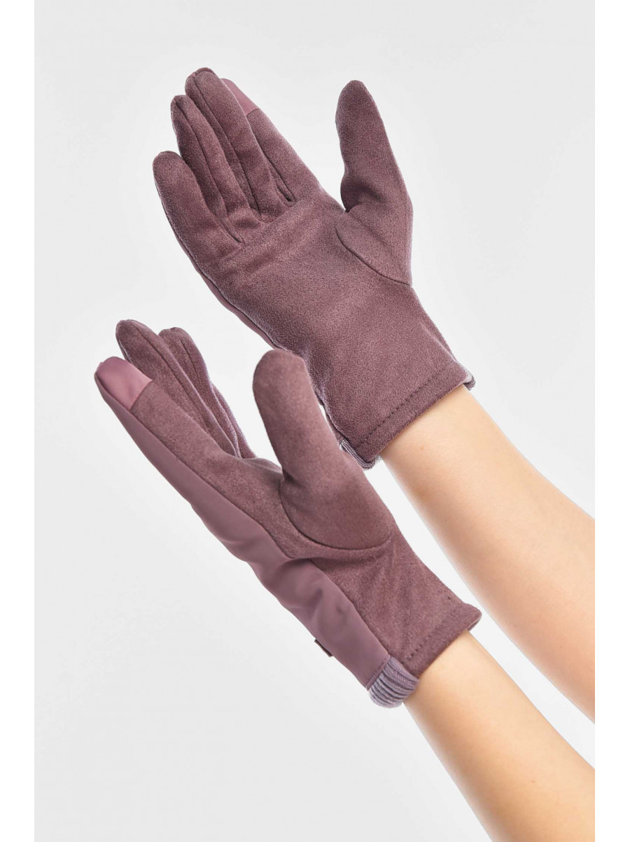 Перчатки женские на евромеху сенсорные темно-розового цвета 204 209386C