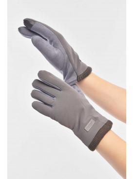 Рукавички жіночі на єврохутрі сенсорні бузкового кольору 204 209387C