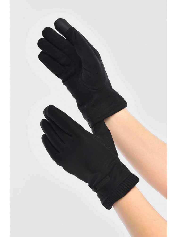 Перчатки женские на евромеху сенсорные черного цвета 204 209388C