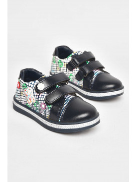 Мокасины детские для девочки черного цвета 035-7 209391C