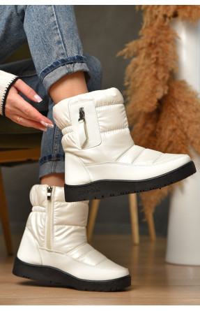 Дутики женские на меху белого цвета м5-5 209398C