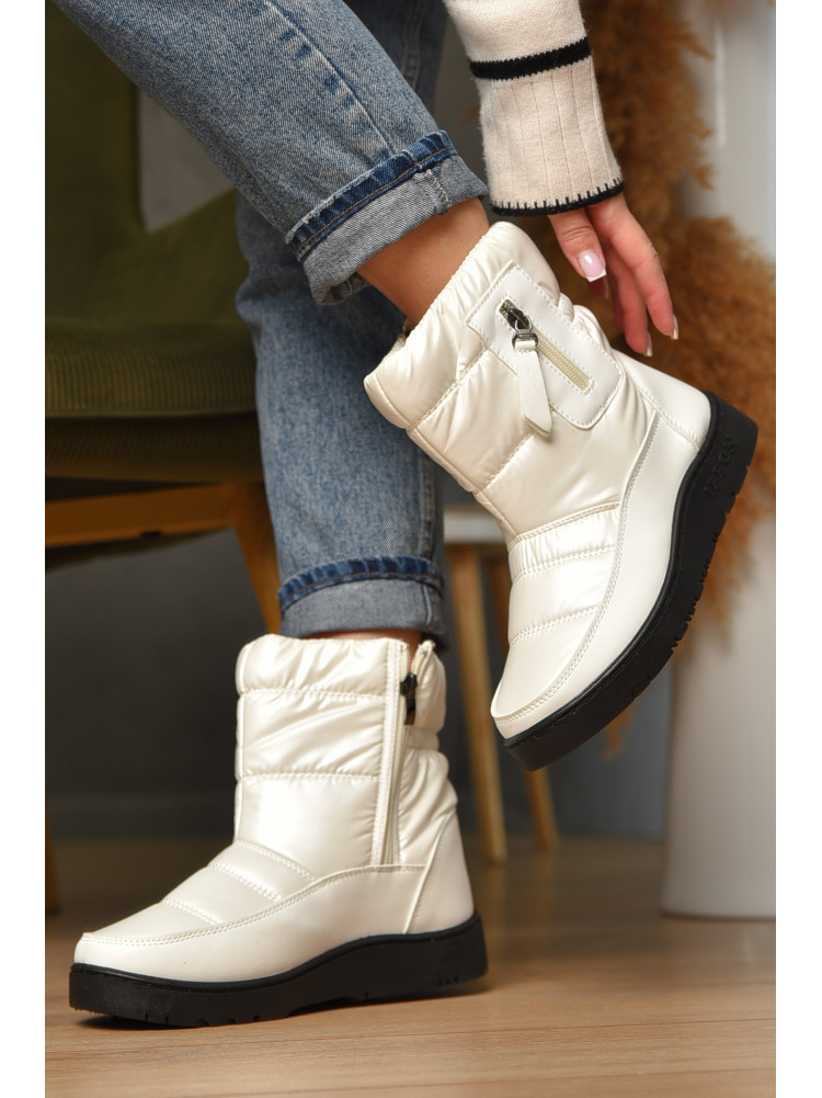 Дутики женские на меху белого цвета м5-5 209398C