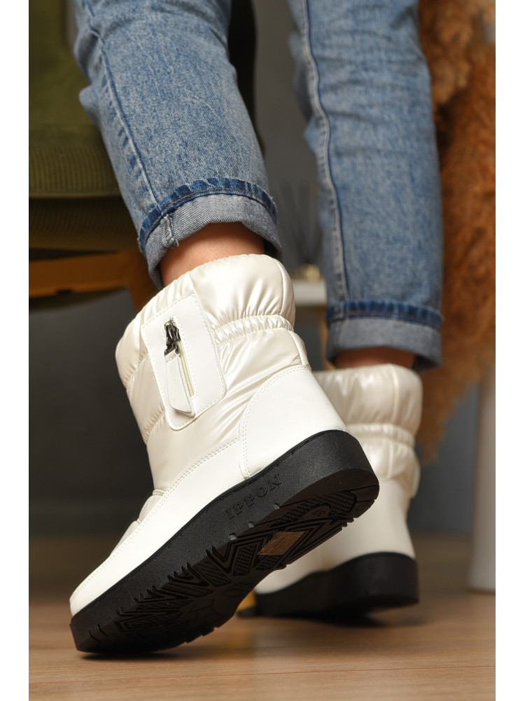 Дутики женские на меху белого цвета м5-5 209398C