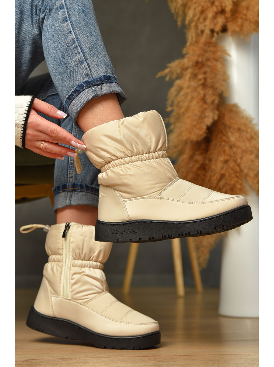 Дутики женские на меху бежевого цвета м2-4 209400C