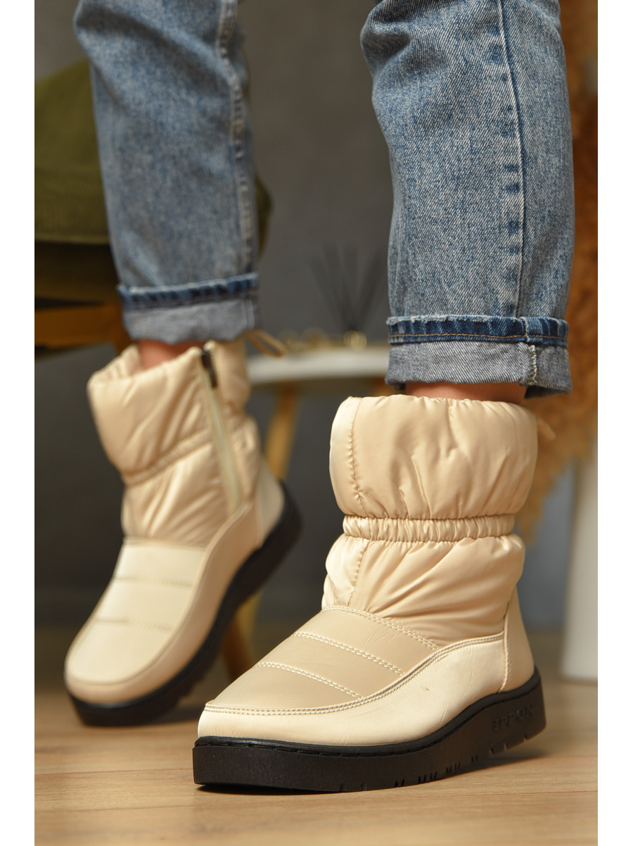 Дутики женские на меху бежевого цвета м2-4 209400C