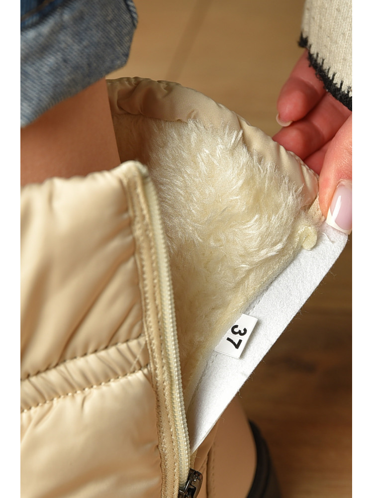 Дутики женские на меху бежевого цвета м2-4 209400C