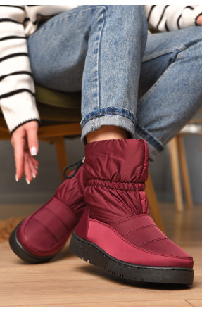 Дутики женские на меху бордового цвета м2-19 209401C