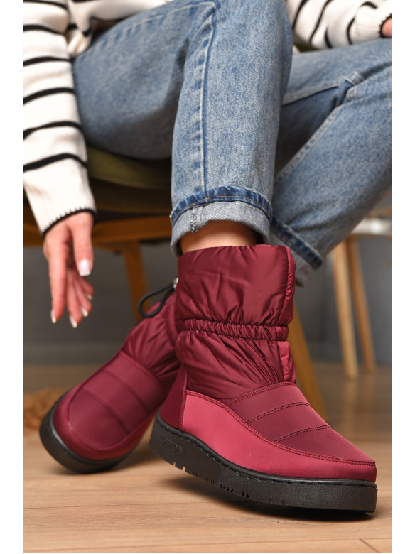 Дутики женские на меху бордового цвета м2-19 209401C