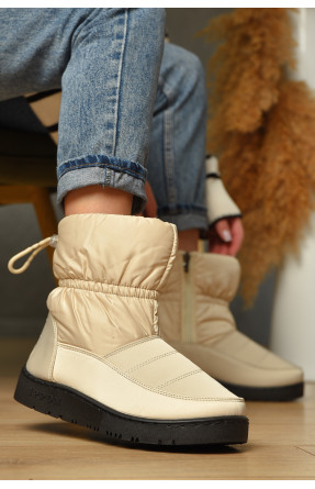 Дутики жіночі на хутрі бежевого кольору Уцінка м2-4 209403C