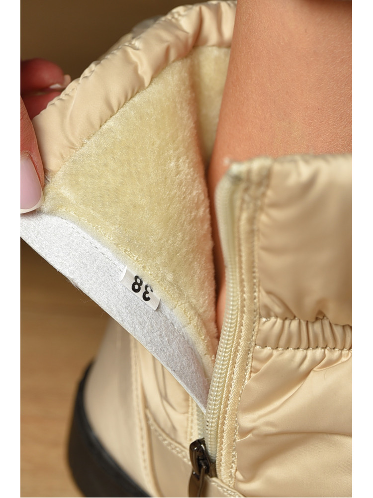 Дутики жіночі на хутрі бежевого кольору Уцінка м2-4 209403C