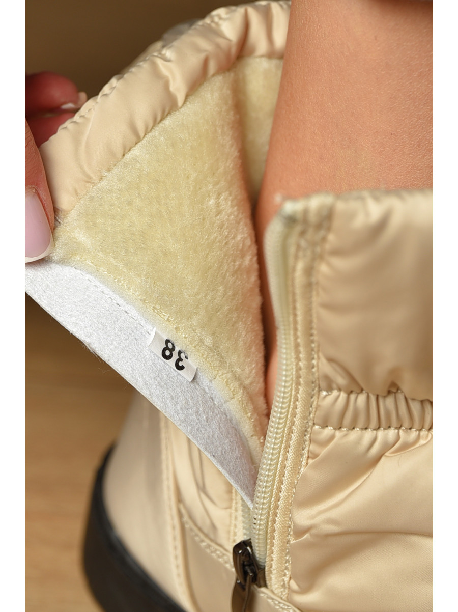 Дутики жіночі на хутрі бежевого кольору Уцінка м2-4 209403C