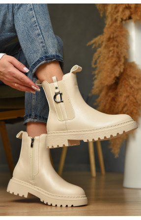 Ботинки женские демисезонные бежевого цвета 025-14 209410C