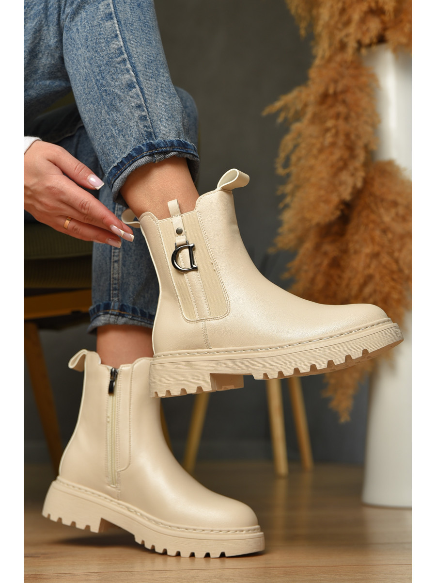 Ботинки женские демисезонные бежевого цвета 025-14 209410C