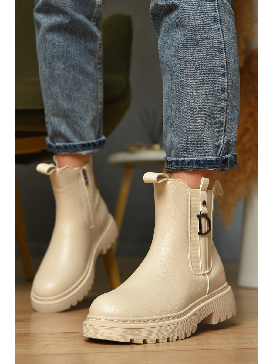 Ботинки женские демисезонные бежевого цвета 025-14 209410C