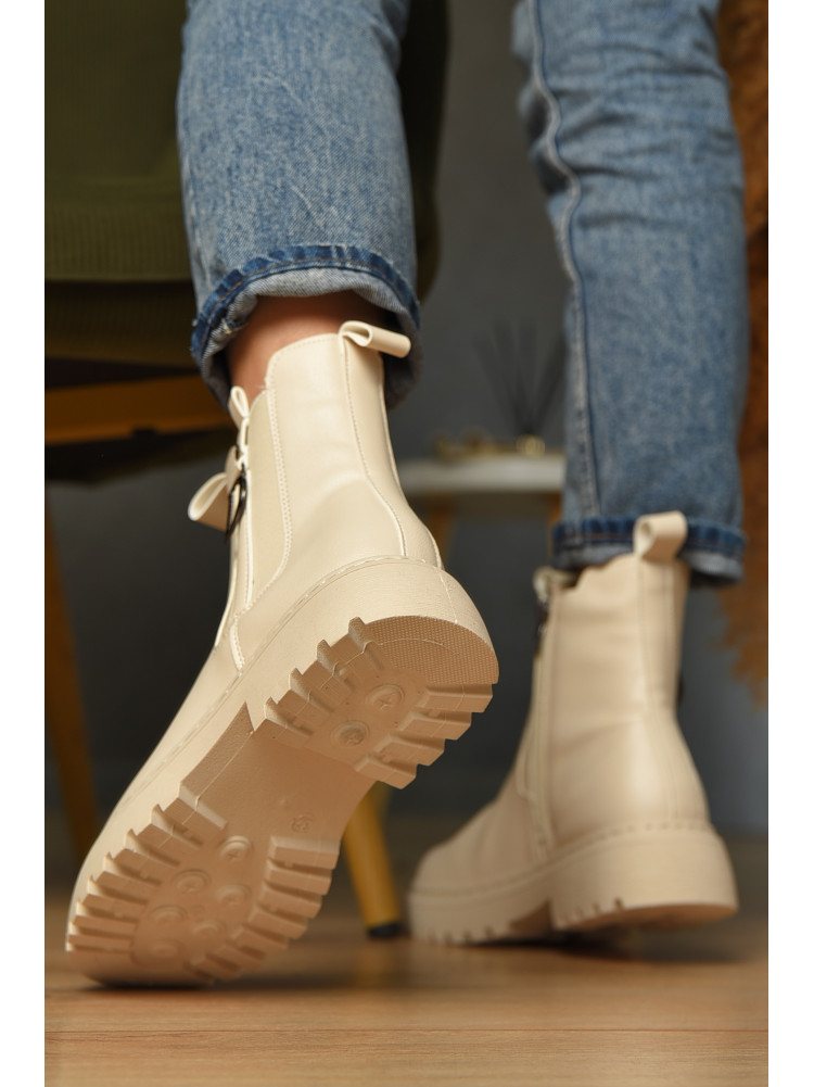 Ботинки женские демисезонные бежевого цвета 025-14 209410C