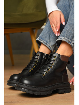 Ботинки женские демисезонные черного цвета 025-36 209411C Ботинки женские демисезонные черного цвета 025-36 209411C