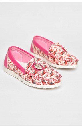 Балетки дитячі для дівчинки біло-рожевого кольору 1738-5 209414C