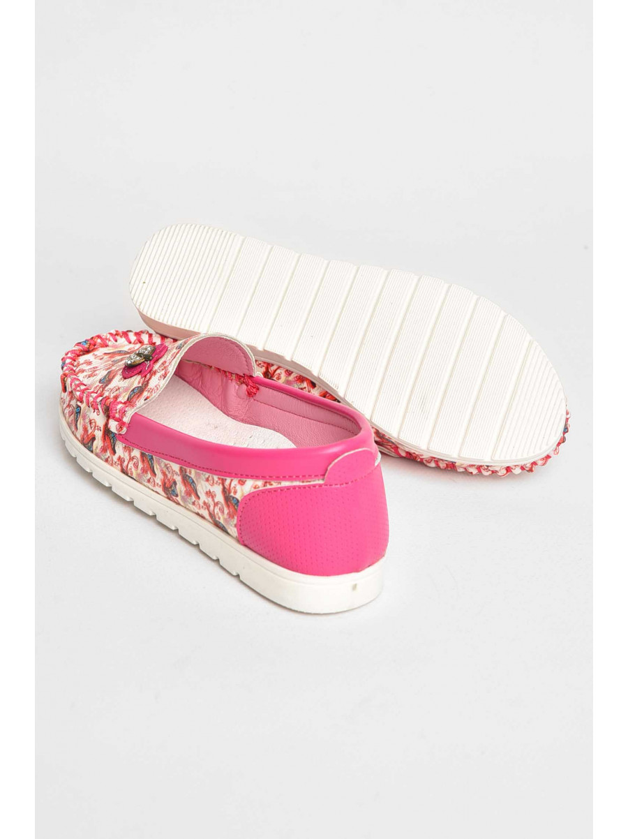 Балетки дитячі для дівчинки біло-рожевого кольору 1738-5 209414C