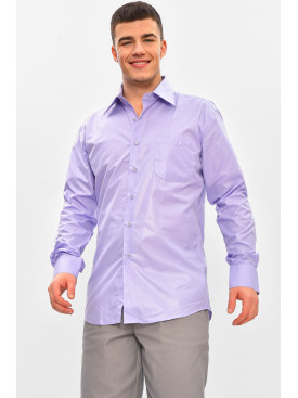 Рубашка мужская однотонная сиреневого цвета N1067 209416C