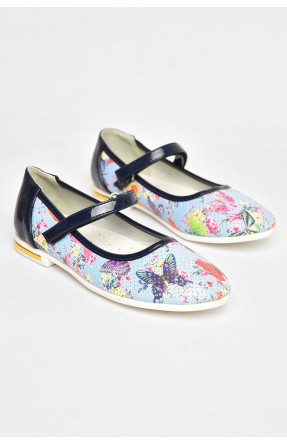 Туфлі для дівчинки блакитного кольору з синіми вставками 126-7 209417C