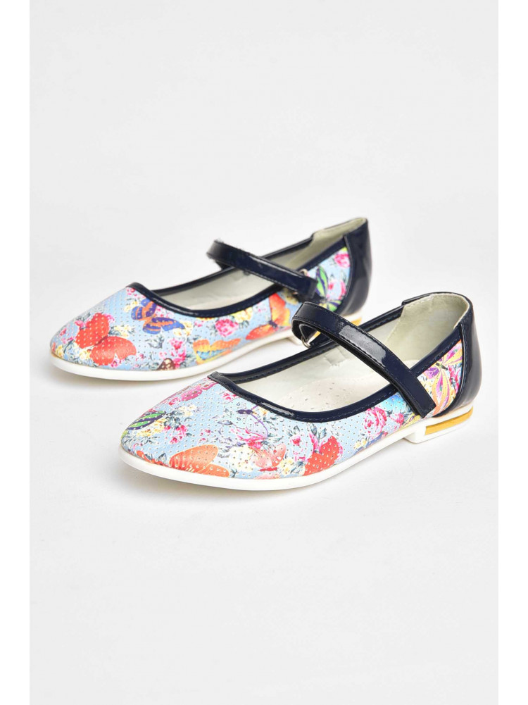 Туфлі для дівчинки блакитного кольору з синіми вставками 126-7 209417C