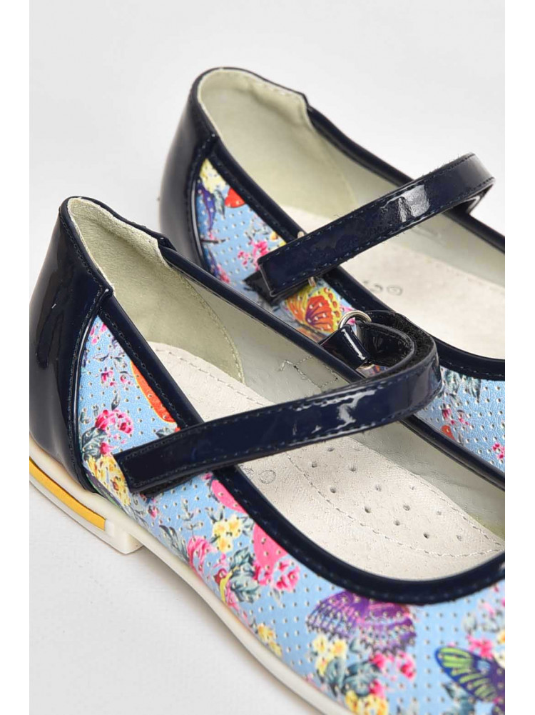 Туфлі для дівчинки блакитного кольору з синіми вставками 126-7 209417C