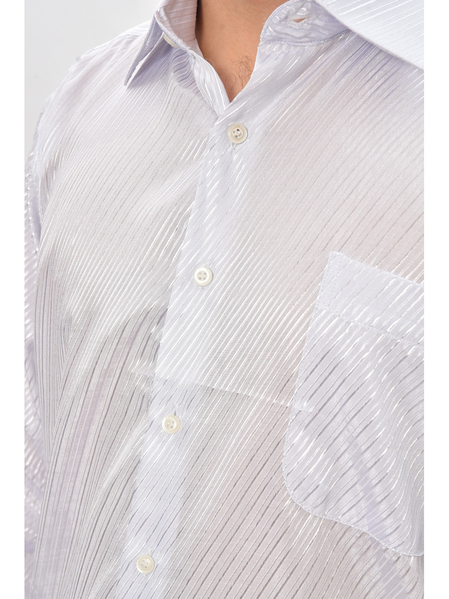 Сорочка чоловіча білого кольору з принтом K0178-b-l 209419C