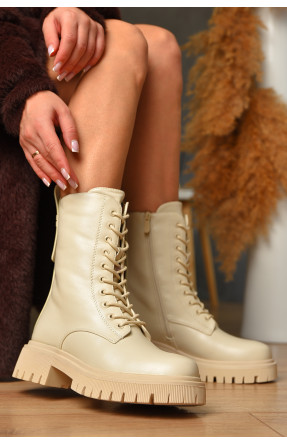 Ботинки женские зимние светло-бежевого цвета В1526-1 209421C