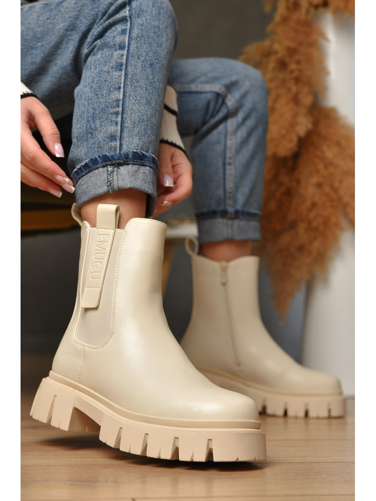 Ботинки женские зимние светло-бежевого цвета В3109-1 209423C