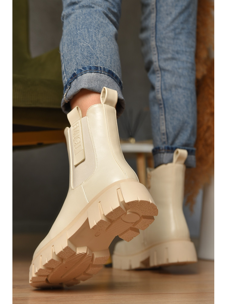 Ботинки женские зимние светло-бежевого цвета В3109-1 209423C