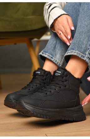 Кроссовки женские черного цвета на меху 2424-1 209424C