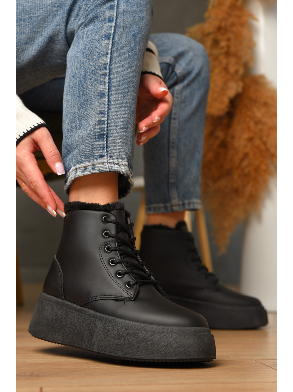 Ботинки женские зимние черного цвета 651-1 209425C