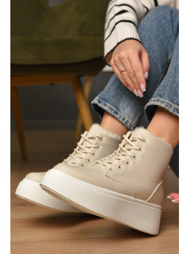 Ботинки женские зимние бежевого цвета 651-7 209426C Ботинки женские зимние бежевого цвета 651-7 209426C