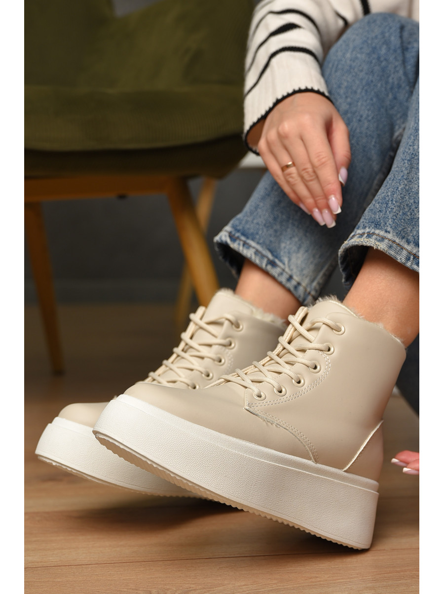 Ботинки женские зимние бежевого цвета 651-7 209426C